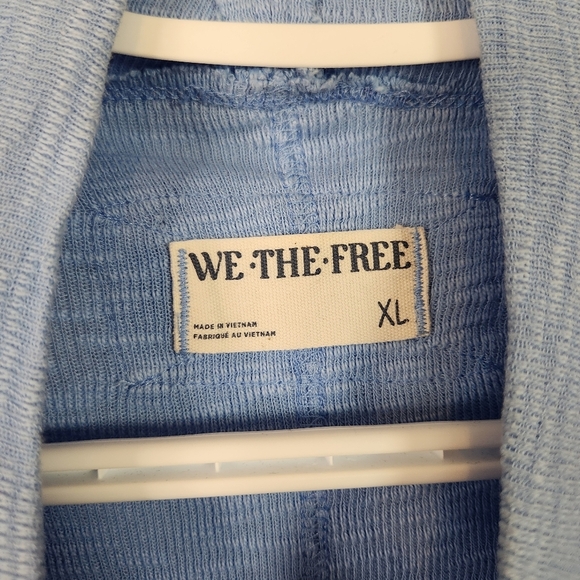 We The Free People For The Boys Turtleneck Ribbed Top Stretch Blue Size XL Boho - Picture 8 of 11